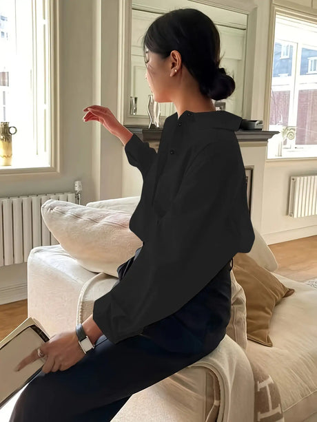 Simple Casual Long Sleeve Solid Color Shirt With Pocket - Lootquake