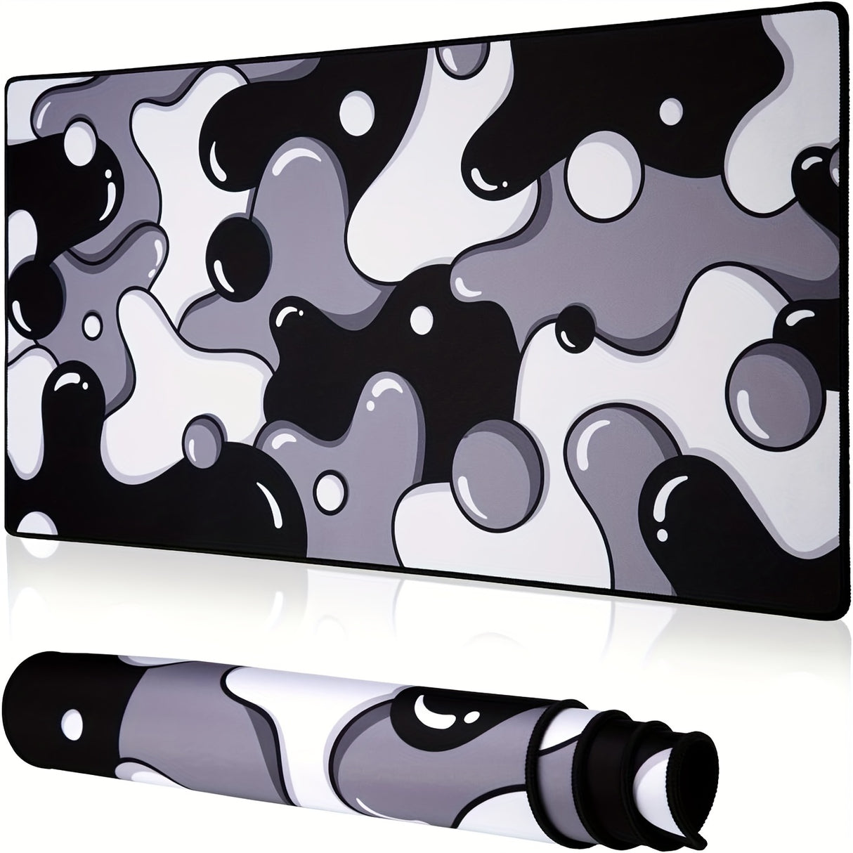 Professional Craftsman Gaming Mouse Pad - Large, Extra-Large, XXL Black & White Camouflage Design, Stain-Resistant & Non-Slip Rubber Base with Durable, Odor-Free Surface - Ideal for Gamers, Mouse Pad Gaming