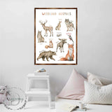 Woodland Animals Kids Room Decor - Montessori Wooden Poster - Homeschool I Educational Poster - Classroom Decor - Playroom Art - 310220