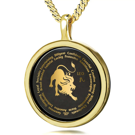 Leo Necklaces for Lovers of the Zodiac 24k Gold Inscribed - Lootquake