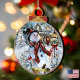 Adornos de madera de muñeco de nieve de la prosperidad de Gelsinger - Decoración navideña de muñeco de nieve de Papá Noel - 8021019-1563