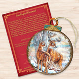Deer's Family Ball Wooden Ornaments by G. DeBrekht - Wildlife Holiday Decor - 8025212