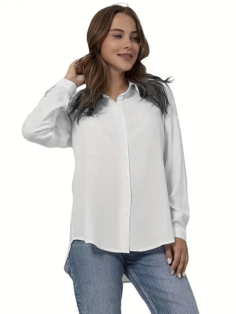 Simple Casual Long-sleeved Shirt, Versatile In All Seasons. - Lootquake