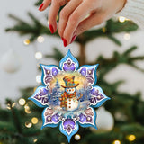 Adornos de madera con copos de nieve morados de G. Debrekht - Decoración navideña de Papá Noel - 8688426