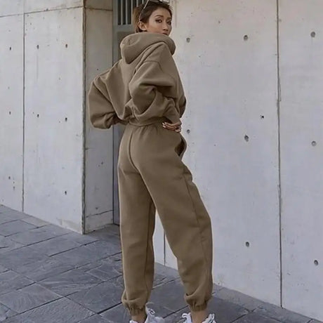 New Style Autumn And Winter Women's New Casual Hoodie Coat Sports Suit - Lootquake