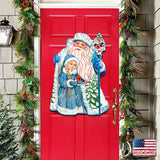 Decoración navideña para puerta de Papá Noel con niña de G. DeBrekht - Decoración navideña de Papá Noel y muñeco de nieve - 8111410H