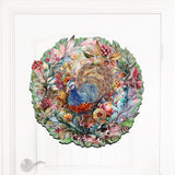 Thanksgiving Turkey Wreath Holiday Door Decor by G. Debrekht - Thanksgiving Decor - 8611083H
