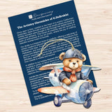 Aviator Teddy Bear Decorative Wooden Ornaments of 3 by G. Debrekht - Christmas Décor - 8091010-S3