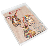 Easter Bunnies Wooden Ornaments Set of 3 by G. Debrekht - Easter Décor - 8091042-S3
