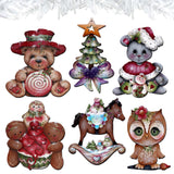 Spirit of Christmas Decorative Wooden Clip-on Ornaments Set of 6 by Jamie Mills-Price - Christmas Décor - 8090052C-MP-S6