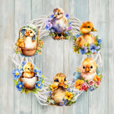 Spring Ducklings Decorative Wooden Clip-on Ornaments Set of 6 by G. Debrekht - Easter Décor - 8090055C-S6