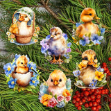 Spring Ducklings Decorative Wooden Clip-on Ornaments Set of 6 by G. Debrekht - Easter Décor - 8090055C-S6