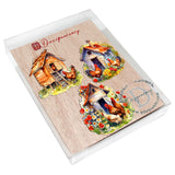 Adornos decorativos de madera "Primavera en la granja", juego de 3, de G. Debrekht - Decoración de Pascua - 8091056-S3