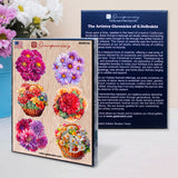 Flowers Decorative Wooden Clip-on Ornaments Set of 6 by G. Debrekht - Love Family Décor - 8090076C-S6