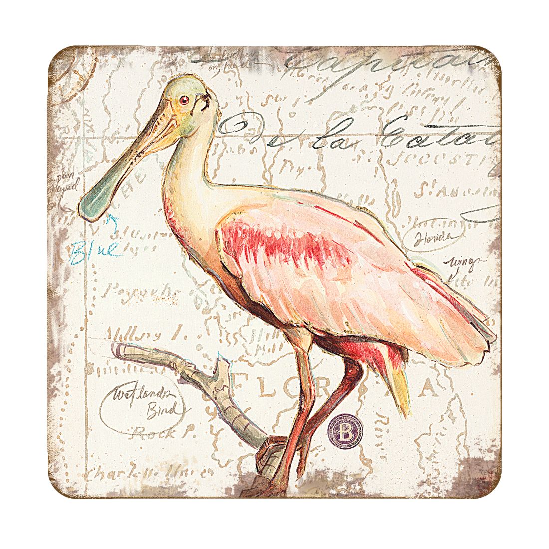 Bird Wooden Cork Coasters Gift Set of 4 by Nature Wonders - Nature Wildlife Decor  - 8198624C-S4