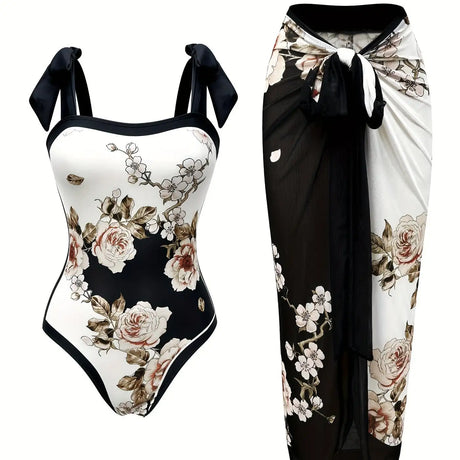Women's Two-piece Casual Swimsuit P96 Black - Lootquake