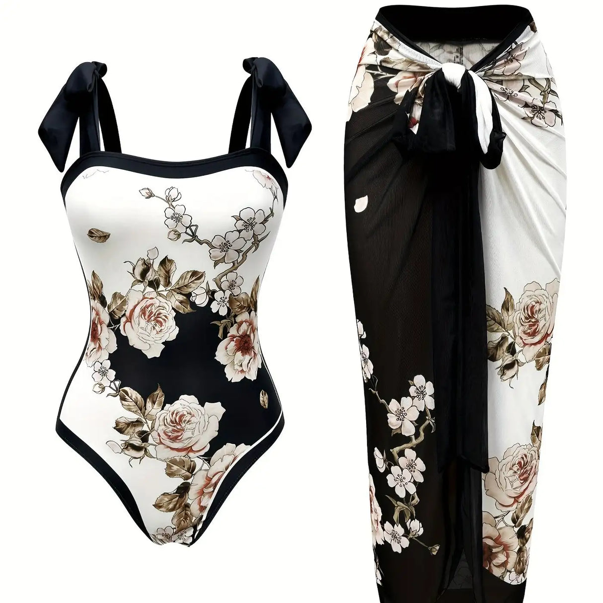 Women's Two-piece Casual Swimsuit P96 Black - Lootquake