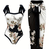 Women's Two-piece Casual Swimsuit P96 Black - Lootquake