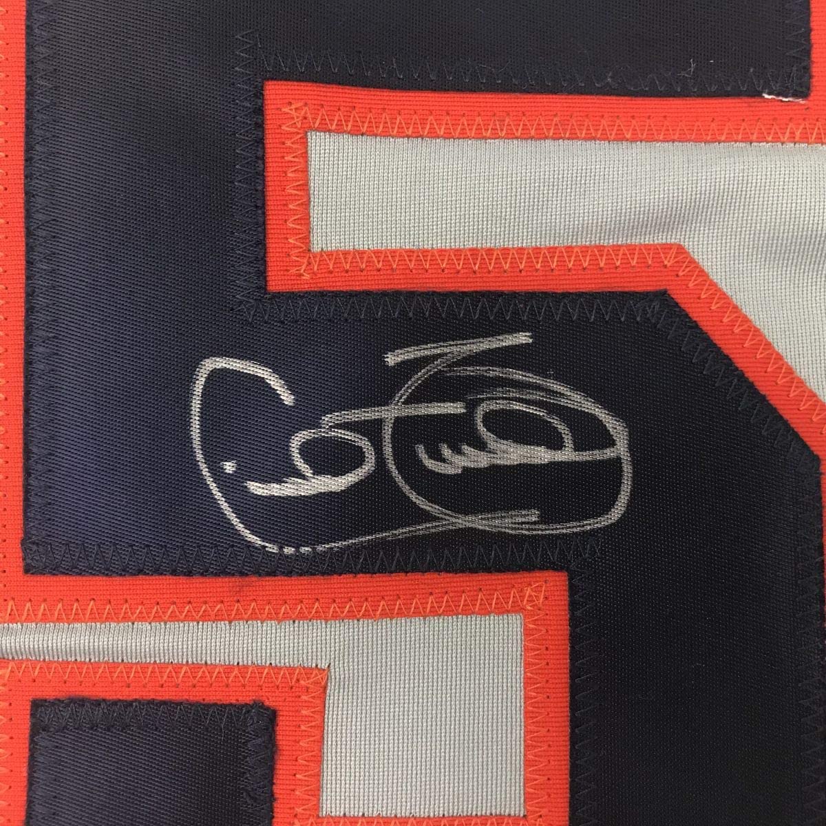 Camiseta de béisbol gris de Detroit autografiada/firmada por Cecil Fielder (JSA COA)