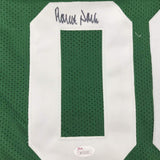 Autographed/Signed Robert Parish Boston Green Basketball Jersey JSA COA Holo Only