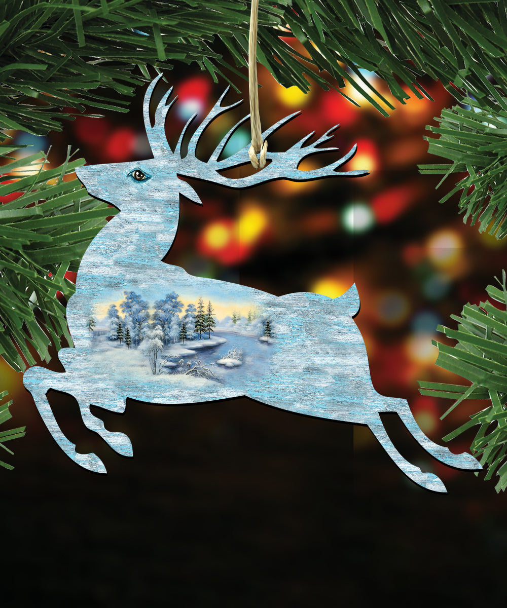 Wildlife Wooden Ornaments Set of 3 by G. DeBrekht - Wildlife Holiday Décor - 8100041S3