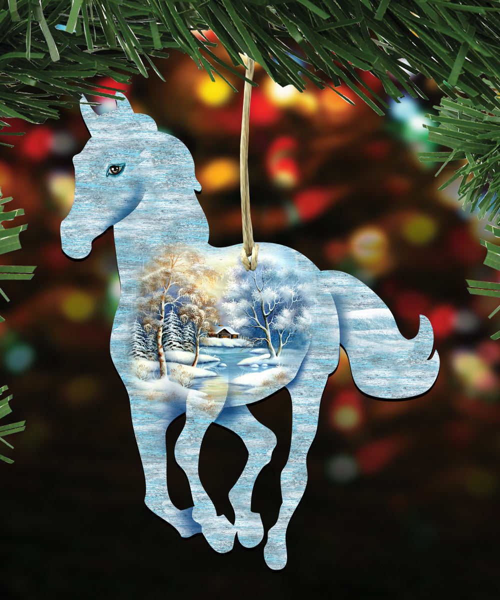 Wildlife Wooden Ornaments Set of 3 by G. DeBrekht - Wildlife Holiday Décor - 8100041S3