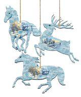 Wildlife Wooden Ornaments Set of 3 by G. DeBrekht - Wildlife Holiday Décor - 8100041S3