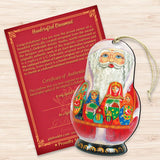 Matreshka Santa Doll Wooden Ornaments by G. DeBrekht - Christmas Santa Snowman Decor - 8110716