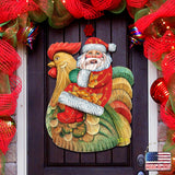 Decoración navideña para puerta con gallo de Papá Noel de G. DeBrekht - Decoración navideña con muñeco de nieve de Papá Noel - 8111340H