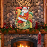 Decoración navideña para puerta con gallo de Papá Noel de G. DeBrekht - Decoración navideña con muñeco de nieve de Papá Noel - 8111340H