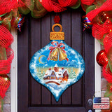 Adorno navideño para puerta con forma de gota de invierno de G. DeBrekht - Decoración navideña de Papá Noel y muñeco de nieve - 8112182H