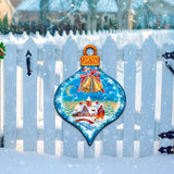 Adorno navideño para puerta con forma de gota de invierno de G. DeBrekht - Decoración navideña de Papá Noel y muñeco de nieve - 8112182H