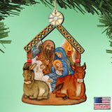 Nativity Christmas Wooden Ornaments by G. DeBrekht - Nativity Holiday Decor - 8114030