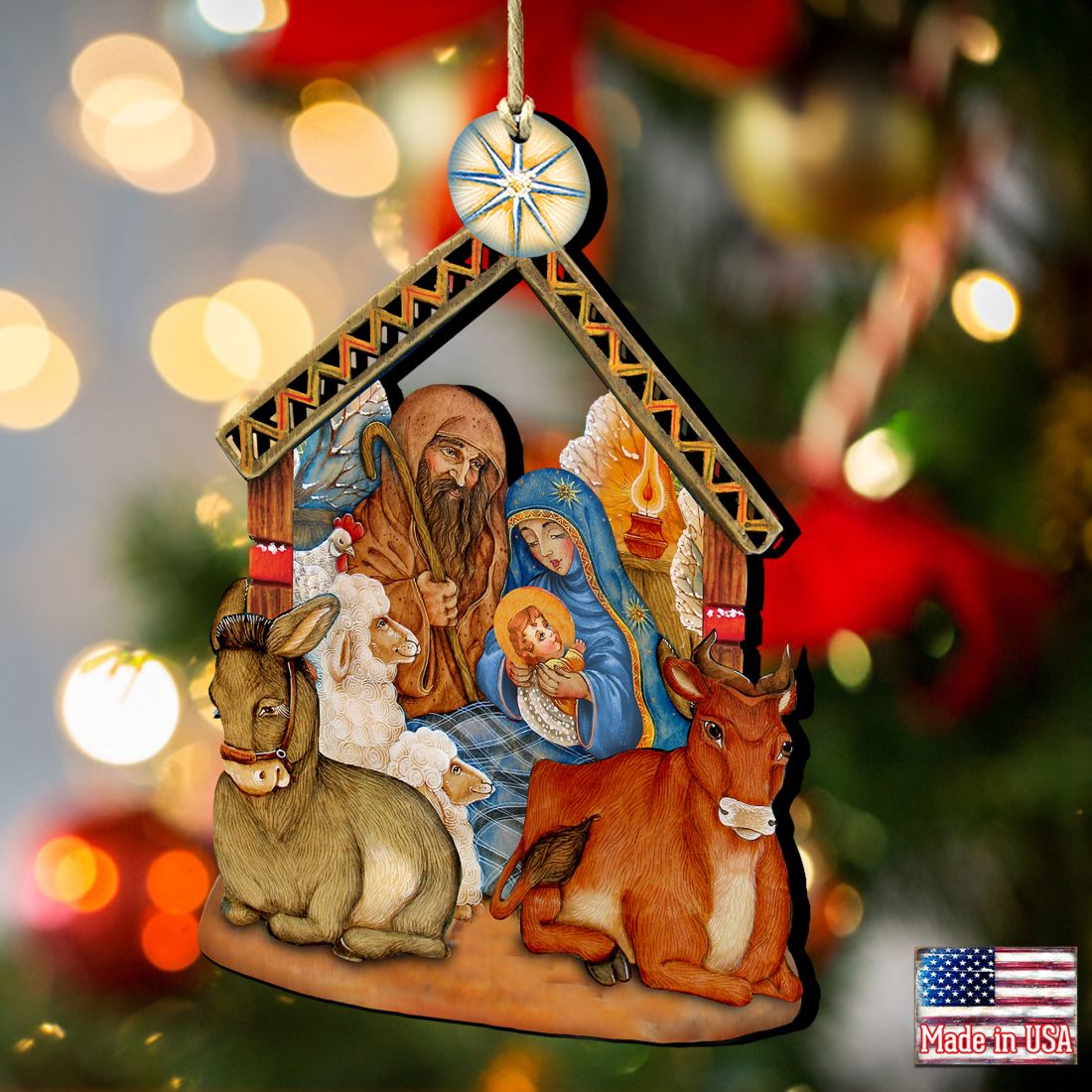 Nativity Christmas Wooden Ornaments by G. DeBrekht - Nativity Holiday Decor - 8114030