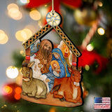 Nativity Christmas Wooden Ornaments by G. DeBrekht - Nativity Holiday Decor - 8114030