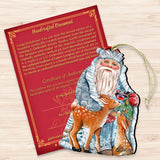 Adornos navideños de madera "Tesoro invernal" de G. DeBrekht - Decoración navideña de Papá Noel y muñeco de nieve - 8114500