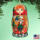 Nesting Doll Wooden Ornaments by G. DeBrekht - Christmas Santa Snowman Decor - 8115015
