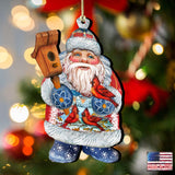 Adornos navideños de madera con forma de pájaro de G. DeBrekht - Decoración navideña de Papá Noel y muñeco de nieve - 8118023