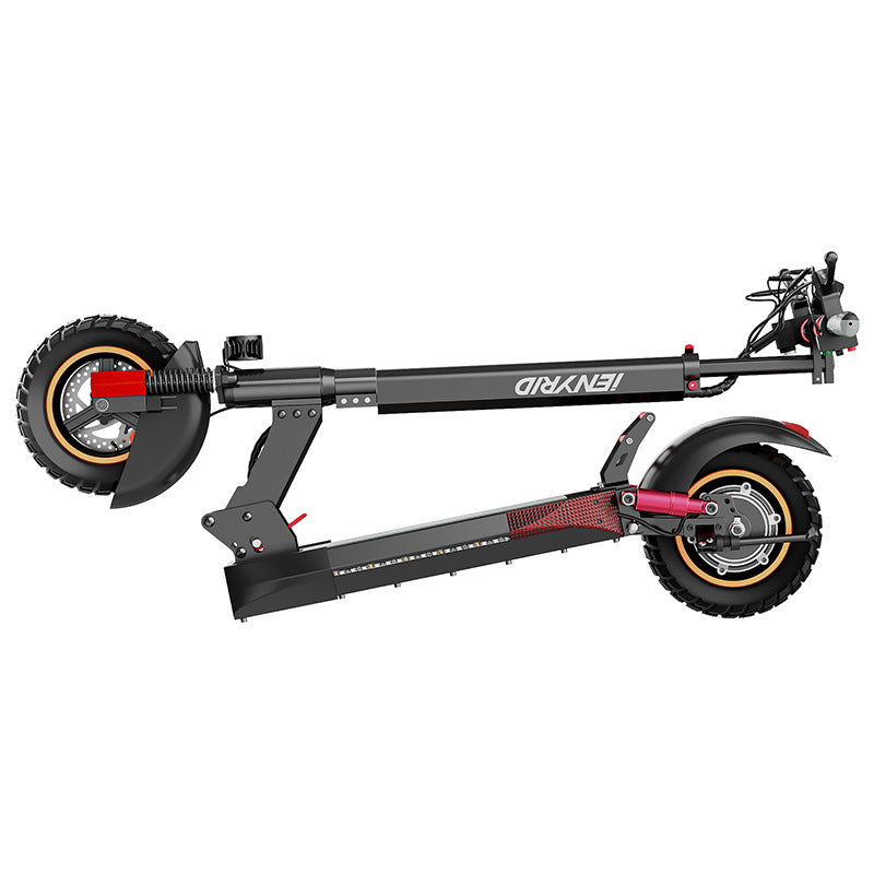 Patinete plegable portátil con doble amortiguador