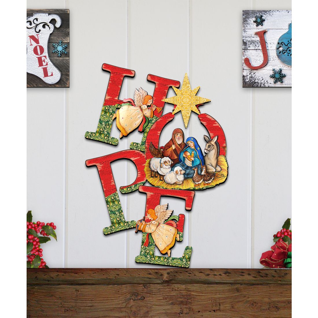 Decoración navideña para puerta de la Natividad de la Esperanza de G. DeBrekht - Decoración navideña de la Natividad - 8121461H