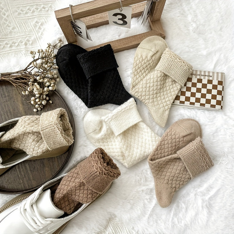 Calcetines a cuadros para mujer - Pack económico de 6 pares | Medias de tubo medio cómodas, elásticas y elegantes