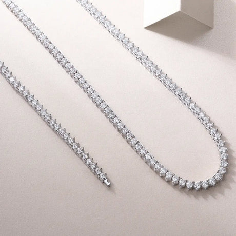 Solitude Luxury Fashion Set Mosan Diamond S925 Silver Necklace Rivaling Natural Diamonds - Lootquake