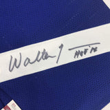 Autographed/Signed Walter Jones HOF 14 Seattle Blue Football Jersey JSA COA