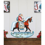 Decoración navideña para puerta con Papá Noel caballito de G. DeBrekht - Decoración navideña con muñeco de nieve de Papá Noel - 8151121H