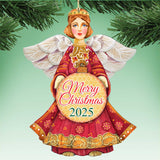 Adornos de ángel de madera para la Natividad, fechados en 2025, de G. Debrekht - Decoración navideña - 8152722-4-D25