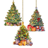 Christmas Tree Decorative Wooden Ornaments Set of 3 by G. Debrekht - Christmas Decor - 8091044-S3