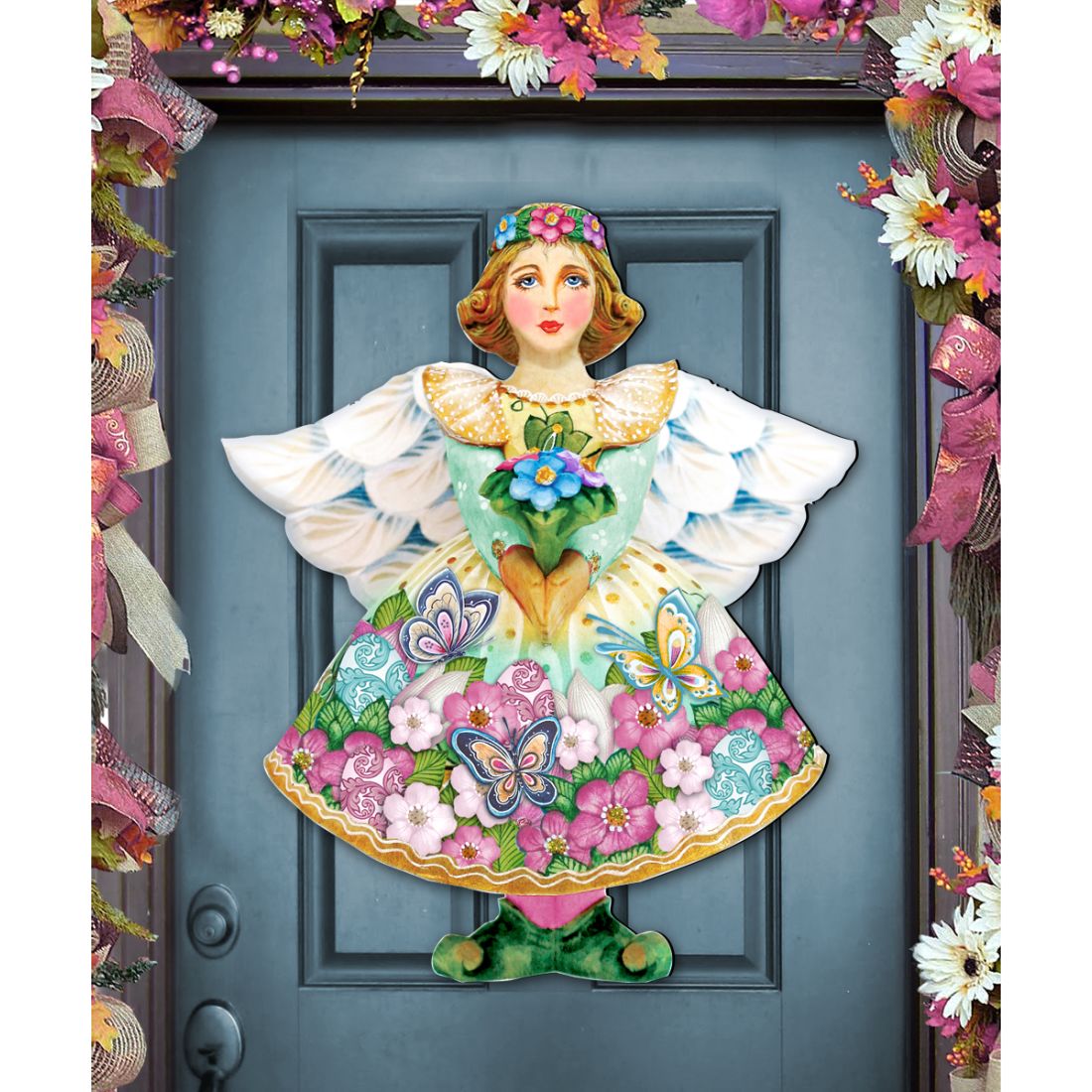 Ángel de primavera para puerta de Pascua, decoración de G. DeBrekht - Decoración de primavera de Pascua - 8157616H