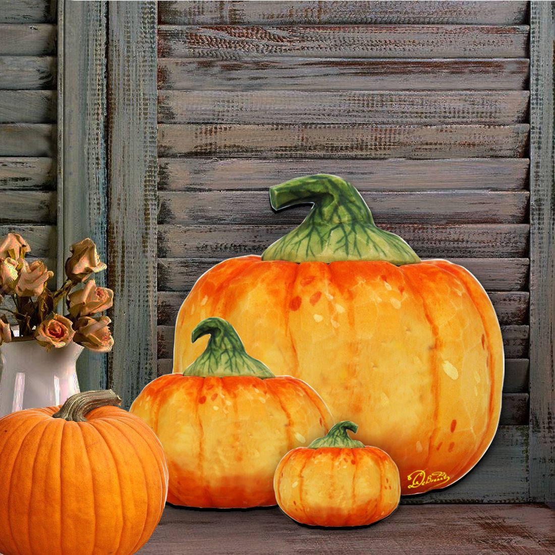 Calabazas apilables para Halloween, decoración para puerta de G. DeBrekht - Decoración de Halloween para Acción de Gracias - 8158414-2H