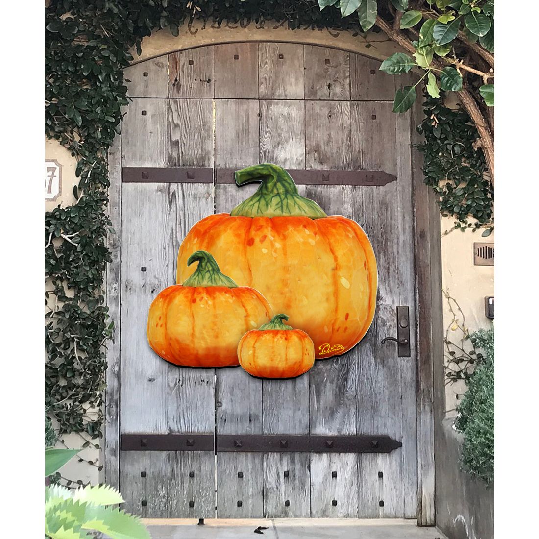 Calabazas apilables para Halloween, decoración para puerta de G. DeBrekht - Decoración de Halloween para Acción de Gracias - 8158414-2H