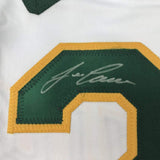 Framed Autographed/Signed Jose Canseco 35x39 Oakland White Baseball Jersey JSA COA